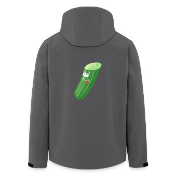 Lustige Gurke - Recycelte Männer Softshell-Jacke von Stanley/Stella - Anthrazit - Hinten - AI Model Male 185 light (185cm)