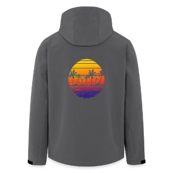 Sommer strand Palmen - Recycelte Männer Softshell-Jacke von Stanley/Stella - Anthrazit - Hinten - AI Model Male 185 light (185cm)