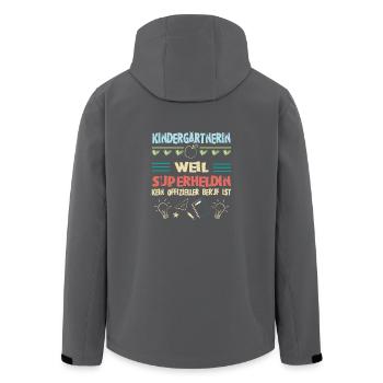 Kindergärtnerin superheldin - Recycelte Männer Softshell-Jacke von Stanley/Stella - Anthrazit - Hinten - AI Model Male 185 light (185cm)
