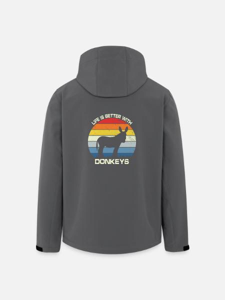 Life is better with donkeys - Recycelte Männer Softshell-Jacke von Stanley/Stella - Anthrazit