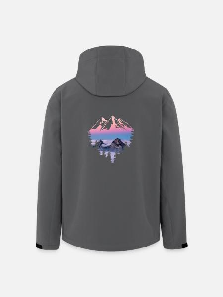 Berg Sonnenuntergang - Recycelte Männer Softshell-Jacke von Stanley/Stella - Anthrazit