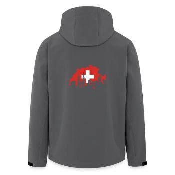 Schweiz Flagge - Recycelte Männer Softshell-Jacke von Stanley/Stella - Anthrazit - Hinten - AI Model Male 185 light (185cm)