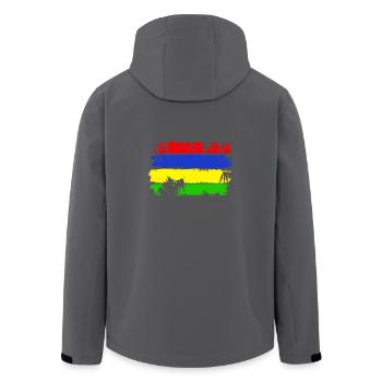Mauritius Flagge - Recycelte Männer Softshell-Jacke von Stanley/Stella - Anthrazit - Hinten - AI Model Male 185 light (185cm)
