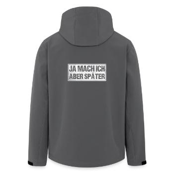 Ja mach ich aber später - Recycelte Männer Softshell-Jacke von Stanley/Stella - Anthrazit - Hinten - AI Model Male 185 light (185cm)