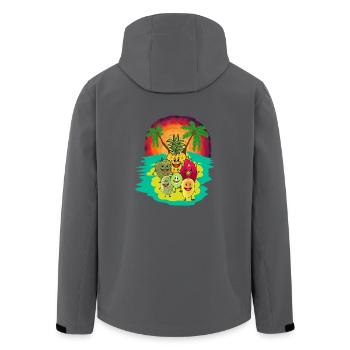 Frucht Südfrucht Südsee Früchte Fantasy Vitamine - Recycelte Männer Softshell-Jacke von Stanley/Stella - Anthrazit - Hinten - AI Model Male 185 light (185cm)