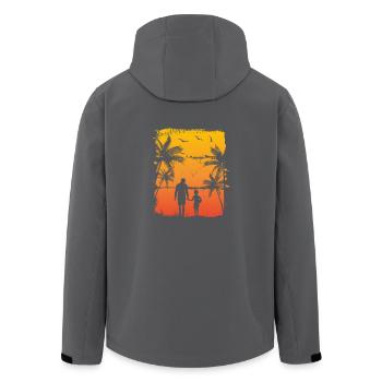 Vater und Sohn - Recycelte Männer Softshell-Jacke von Stanley/Stella - Anthrazit - Hinten - AI Model Male 185 light (185cm)