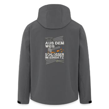 Schlosser - Recycelte Männer Softshell-Jacke von Stanley/Stella - Anthrazit - Hinten - AI Model Male 185 light (185cm)