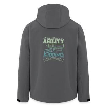 Agility - Recycelte Männer Softshell-Jacke von Stanley/Stella - Anthrazit - Hinten - AI Model Male 185 light (185cm)