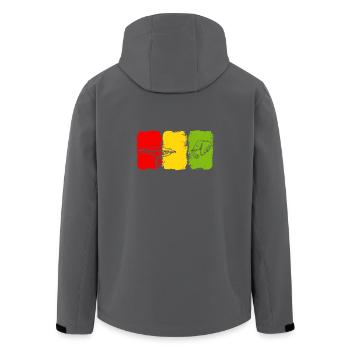 Guinea Flagge - Recycelte Männer Softshell-Jacke von Stanley/Stella - Anthrazit - Hinten - AI Model Male 185 light (185cm)
