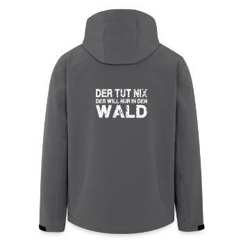 Der will in den wald - Recycelte Männer Softshell-Jacke von Stanley/Stella - Anthrazit - Hinten - AI Model Male 185 light (185cm)