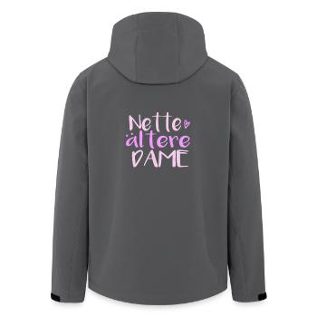 Nette ältere Dame - Recycelte Männer Softshell-Jacke von Stanley/Stella - Anthrazit - Hinten - AI Model Male 185 light (185cm)