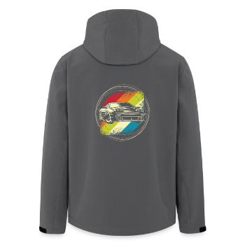 Rallye auto retro - Recycelte Männer Softshell-Jacke von Stanley/Stella - Anthrazit - Hinten - AI Model Male 185 light (185cm)