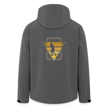 Floorball Retro - Recycelte Männer Softshell-Jacke von Stanley/Stella - Anthrazit - Hinten - AI Model Male 185 light (185cm)