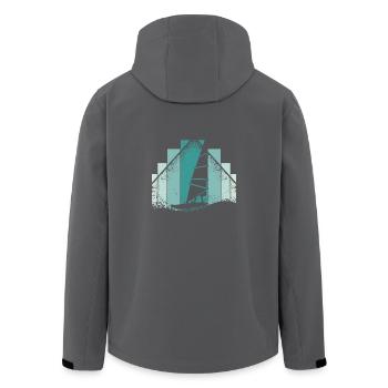 Windsurfing Retro - Recycelte Männer Softshell-Jacke von Stanley/Stella - Anthrazit - Hinten - AI Model Male 185 light (185cm)