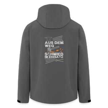 Schmied - Recycelte Männer Softshell-Jacke von Stanley/Stella - Anthrazit - Hinten - AI Model Male 185 light (185cm)