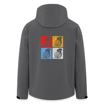 French horn - Recycelte Männer Softshell-Jacke von Stanley/Stella - Anthrazit - Hinten - AI Model Male 185 light (185cm)