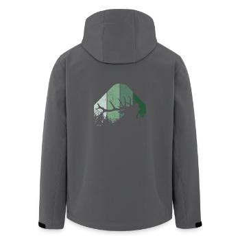 Hirsch förster jäger - Recycelte Männer Softshell-Jacke von Stanley/Stella - Anthrazit - Hinten - AI Model Male 185 light (185cm)