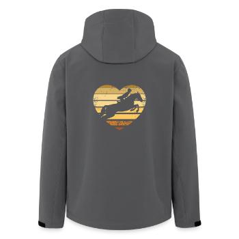 Springreiten Herz - Recycelte Männer Softshell-Jacke von Stanley/Stella - Anthrazit - Hinten - AI Model Male 185 light (185cm)