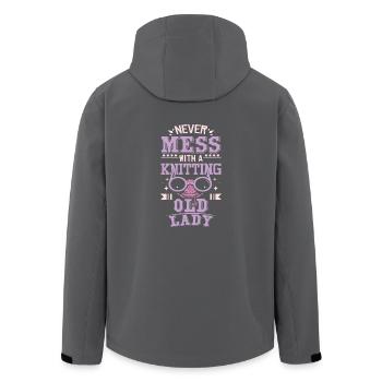 Knitting Old Lady - Recycelte Männer Softshell-Jacke von Stanley/Stella - Anthrazit - Hinten - AI Model Male 185 light (185cm)