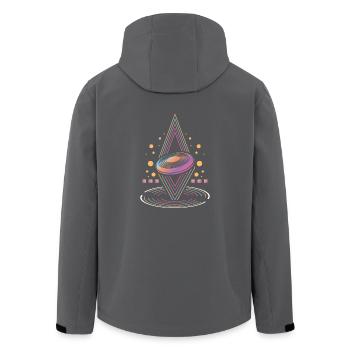 vintage Frisbee - Recycelte Männer Softshell-Jacke von Stanley/Stella - Anthrazit - Hinten - AI Model Male 185 light (185cm)