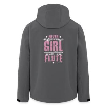 Querflöte Flöte Girl - Recycelte Männer Softshell-Jacke von Stanley/Stella - Anthrazit - Hinten - AI Model Male 185 light (185cm)