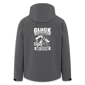 Opa Enkel Geschenke Glück kann man nicht kaufen - Recycelte Männer Softshell-Jacke von Stanley/Stella - Anthrazit - Hinten - AI Model Male 185 light (185cm)