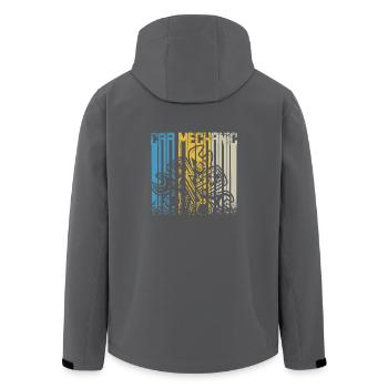 Vintage Retro Automechaniker - Recycelte Männer Softshell-Jacke von Stanley/Stella - Anthrazit - Hinten - AI Model Male 185 light (185cm)