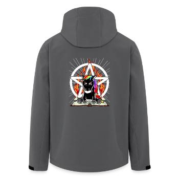 Satan Einhorn Pentagramm Teuflisch Fabelwesen Böse - Recycelte Männer Softshell-Jacke von Stanley/Stella - Anthrazit - Hinten - AI Model Male 185 light (185cm)