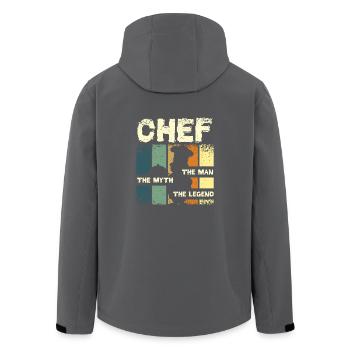 Chef the legend - Recycelte Männer Softshell-Jacke von Stanley/Stella - Anthrazit - Hinten - AI Model Male 185 light (185cm)