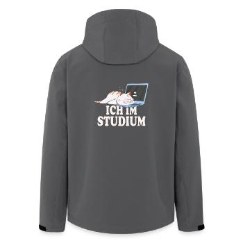 Ich im Studium schlafende katze - Recycelte Männer Softshell-Jacke von Stanley/Stella - Anthrazit - Hinten - AI Model Male 185 light (185cm)