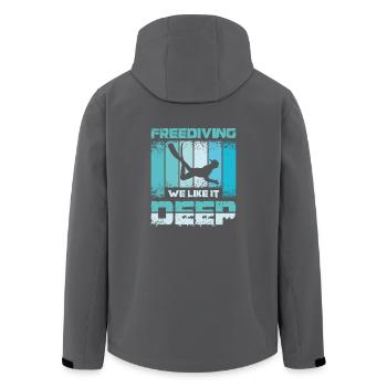 Freediving we like it deep - Recycelte Männer Softshell-Jacke von Stanley/Stella - Anthrazit - Hinten - AI Model Male 185 light (185cm)