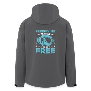 Freediving is my way to be free - Recycelte Männer Softshell-Jacke von Stanley/Stella - Anthrazit - Hinten - AI Model Male 185 light (185cm)