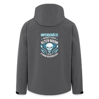 Elektriker Alter Mann der den Strom beherrscht - Recycelte Männer Softshell-Jacke von Stanley/Stella - Anthrazit - Hinten - AI Model Male 185 light (185cm)