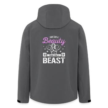 Look like a beauty, train like a beast - Recycelte Männer Softshell-Jacke von Stanley/Stella - Anthrazit - Hinten - AI Model Male 185 light (185cm)