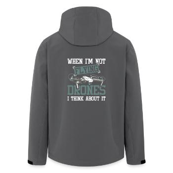 When i'm not flying drones i think about it - Recycelte Männer Softshell-Jacke von Stanley/Stella - Anthrazit - Hinten - AI Model Male 185 light (185cm)