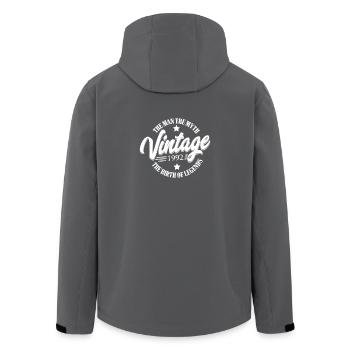 Geburtstag 1992 Mann Mythos Legende - Recycelte Männer Softshell-Jacke von Stanley/Stella - Anthrazit - Hinten - AI Model Male 185 light (185cm)