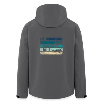 Life is better in the air helicopter - Recycelte Männer Softshell-Jacke von Stanley/Stella - Anthrazit - Hinten - AI Model Male 185 light (185cm)