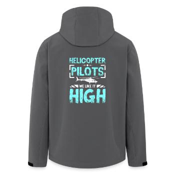 Helicopter pilots we like it high - Recycelte Männer Softshell-Jacke von Stanley/Stella - Anthrazit - Hinten - AI Model Male 185 light (185cm)