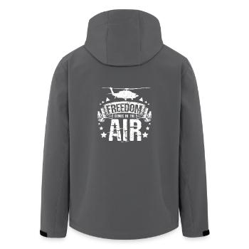 Freedom comes in the air helicopter pilot - Recycelte Männer Softshell-Jacke von Stanley/Stella - Anthrazit - Hinten - AI Model Male 185 light (185cm)