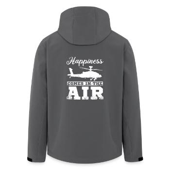 Happines comes in the air helicopter pilot - Recycelte Männer Softshell-Jacke von Stanley/Stella - Anthrazit - Hinten - AI Model Male 185 light (185cm)