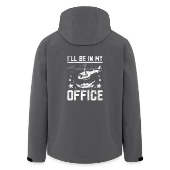 I'll be in my office helicopter - Recycelte Männer Softshell-Jacke von Stanley/Stella - Anthrazit - Hinten - AI Model Male 185 light (185cm)