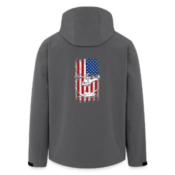 Usa American Flag Helicopter - Recycelte Männer Softshell-Jacke von Stanley/Stella - Anthrazit - Hinten - AI Model Male 185 light (185cm)