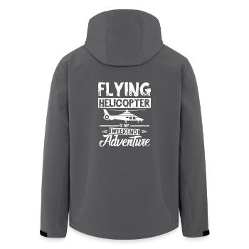 Flying helicopter is my weekend adventure - Recycelte Männer Softshell-Jacke von Stanley/Stella - Anthrazit - Hinten - AI Model Male 185 light (185cm)
