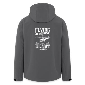 Flying helicopter is my therapy - Recycelte Männer Softshell-Jacke von Stanley/Stella - Anthrazit - Hinten - AI Model Male 185 light (185cm)