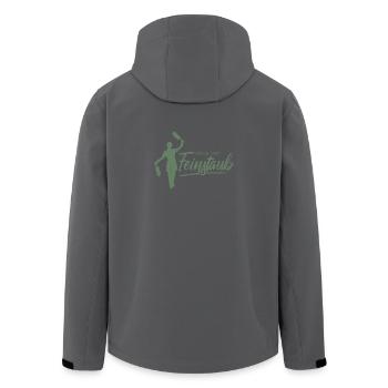 Spaß mit Feinstaub - Recycelte Männer Softshell-Jacke von Stanley/Stella - Anthrazit - Hinten - AI Model Male 185 light (185cm)