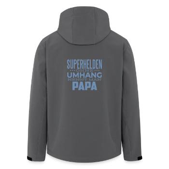 Superhelden ohne Umhang nennt man Papa - Recycelte Männer Softshell-Jacke von Stanley/Stella - Anthrazit - Hinten - AI Model Male 185 light (185cm)