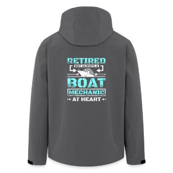Retired but always a boat mechanic at heart - Recycelte Männer Softshell-Jacke von Stanley/Stella - Anthrazit - Hinten - AI Model Male 185 light (185cm)