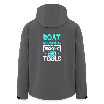 Boat mechanics have bigger tools - Recycelte Männer Softshell-Jacke von Stanley/Stella - Anthrazit - Hinten - AI Model Male 185 light (185cm)