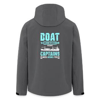 Boat mechanic because captains need heroes too - Recycelte Männer Softshell-Jacke von Stanley/Stella - Anthrazit - Hinten - AI Model Male 185 light (185cm)