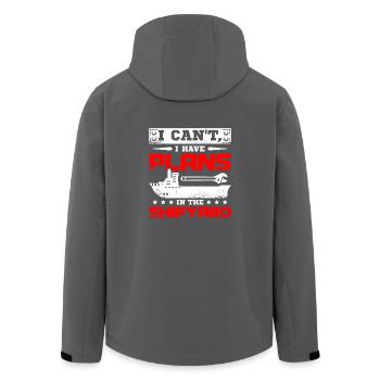 I cant I have plans in the shipyard - Recycelte Männer Softshell-Jacke von Stanley/Stella - Anthrazit - Hinten - AI Model Male 185 light (185cm)